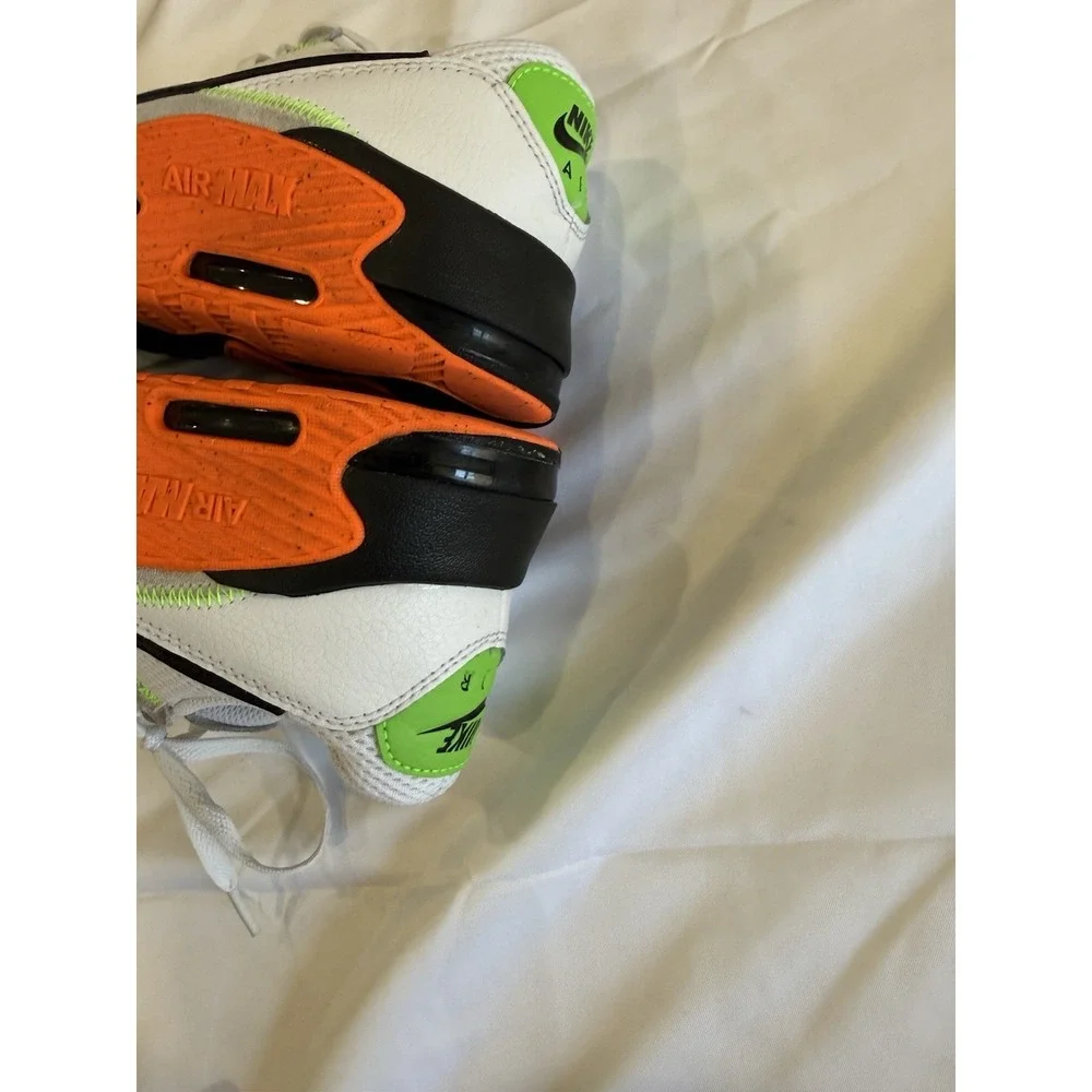 Nike Air Max Youth Size 6.5Y White Black Orange Green Running Sneakers Shoes
